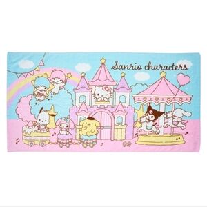 Sanrio Characters Castle Amusement park Theme Pastel Bath Towel